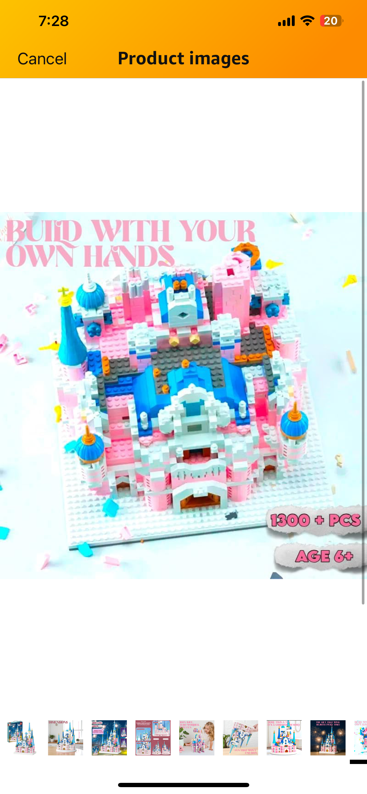 QOSB Castle Micro Building Block Set - Princess & Prince Fairy Tale Castle - 1300+ Pieces