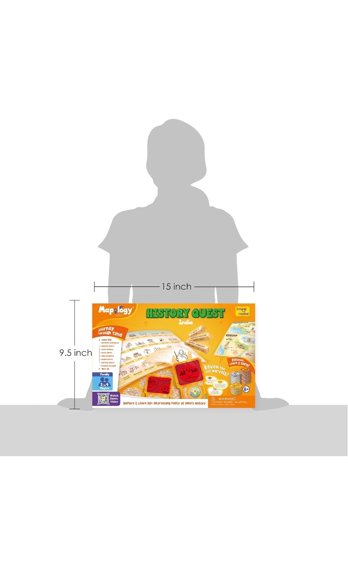 Mapology History Quest India - Educational Board Game | Explore 8 Eras of Indian History with Discovery Lenses & Artefacts | Fun Learning Toy for Kids 8+ | 2-4 Players