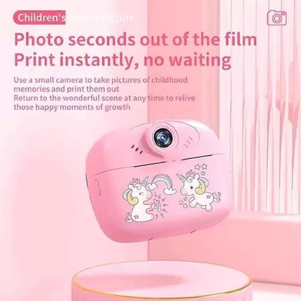 Instant Print Camera for Kids, Dual Selfie Digital Camera with 1080P HD Videos Recoding, 48 MP BT & App Control Instant Photo Printer for Girls (2 in 1 Instant Camera Multi Colour)