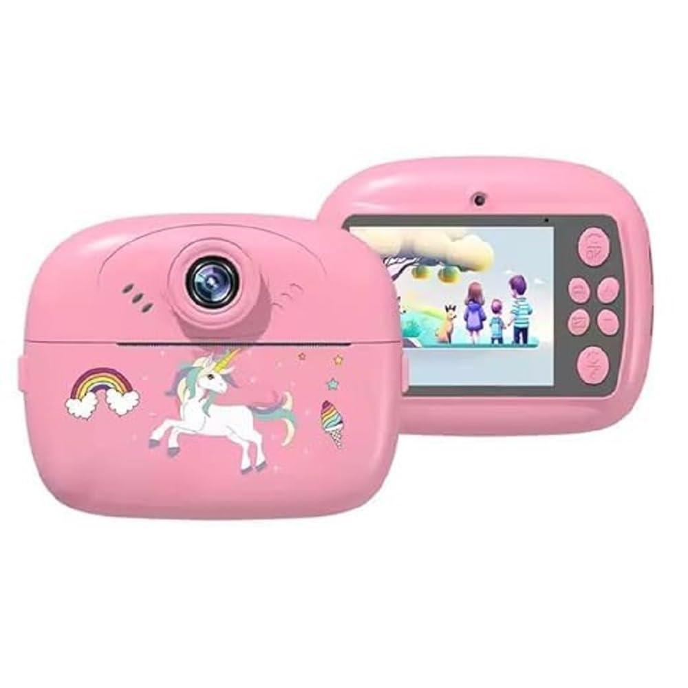 Instant Print Camera for Kids, Dual Selfie Digital Camera with 1080P HD Videos Recoding, 48 MP BT & App Control Instant Photo Printer for Girls (2 in 1 Instant Camera Multi Colour)