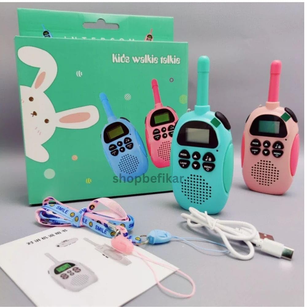 Long Range Kids Walkie Talkie Up to 3 Km, Easy Use, Ages 3+ Color - Aqua Blue and Pink