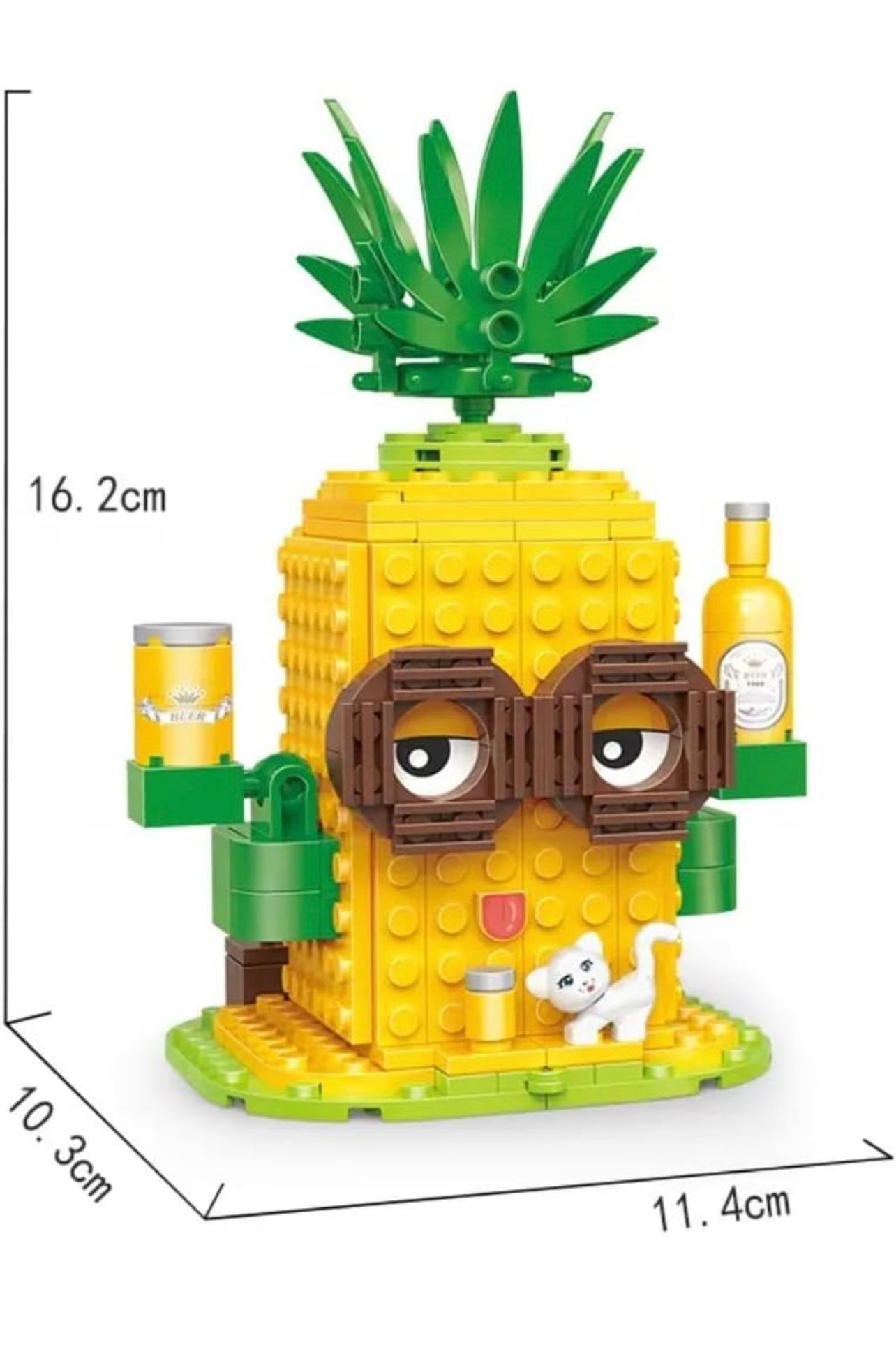š Funny Pineapple Building Block Toy with Accessories ā Creative Cartoon Brick Set