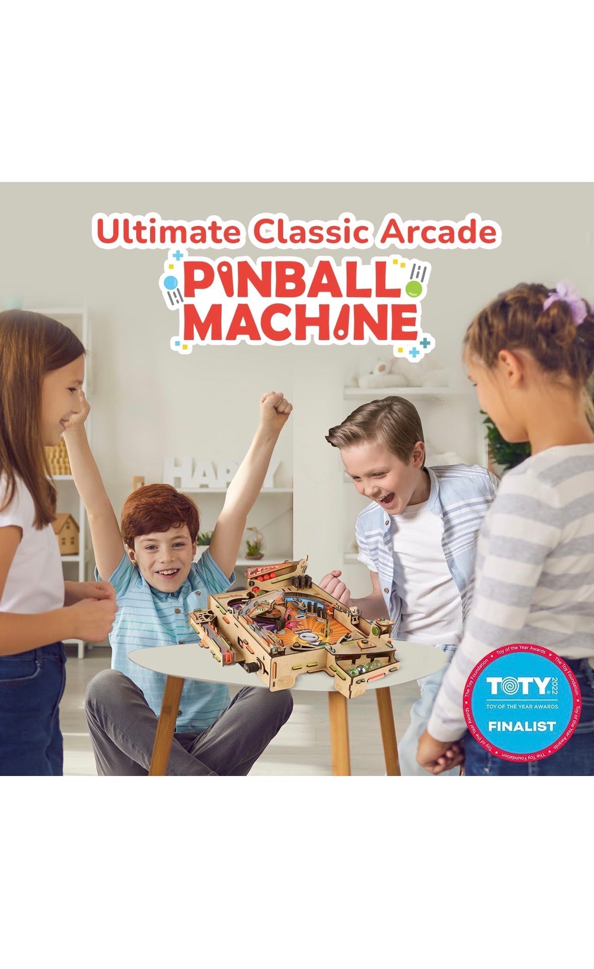Smartivity DIY Pinball Machine - Award-Winning STEM Learning Toy for Kids Ages 8+ | Build Your Own Wooden Arcade Game