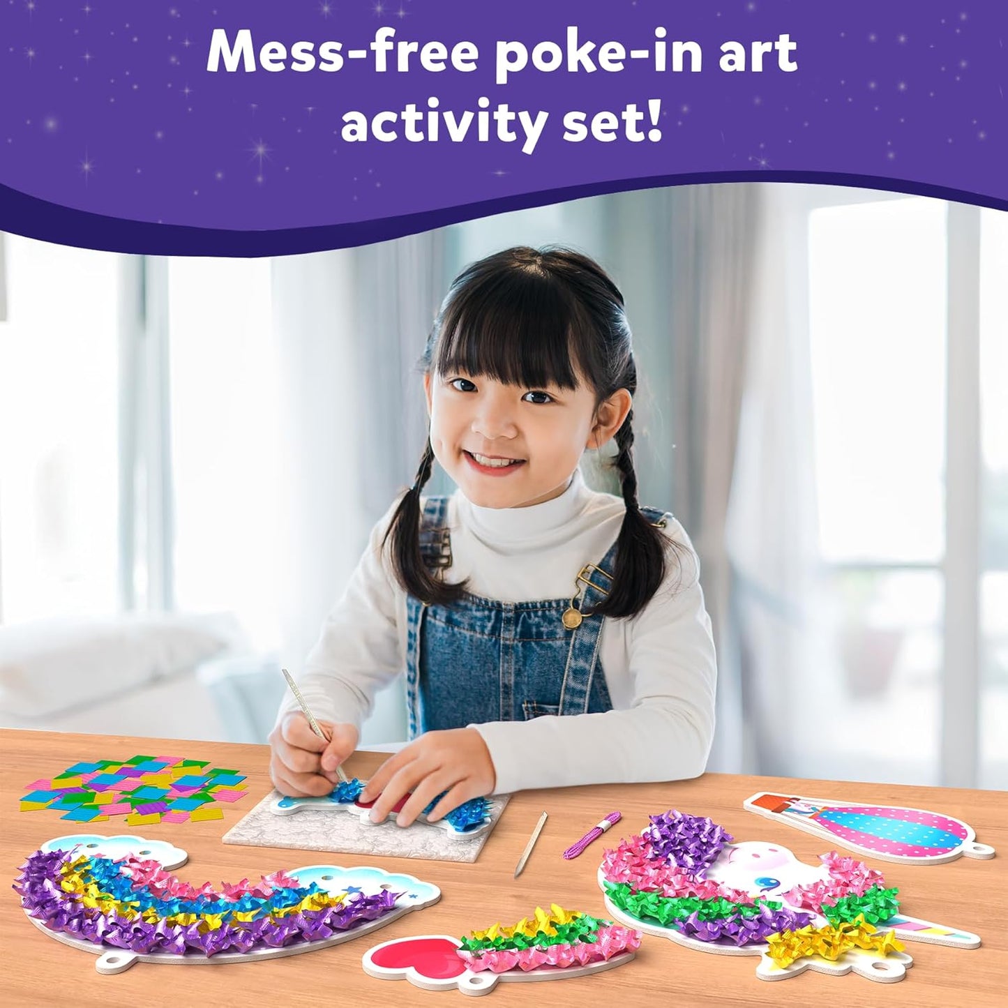 Skillmatics Poke-in Art - Magical Unicorn Dream Decor, Mess-Free Fun for Kids, DIY Craft Kits, Creative Activity, Gifts for Ages 4, 5, 6, 7, 8, 9
