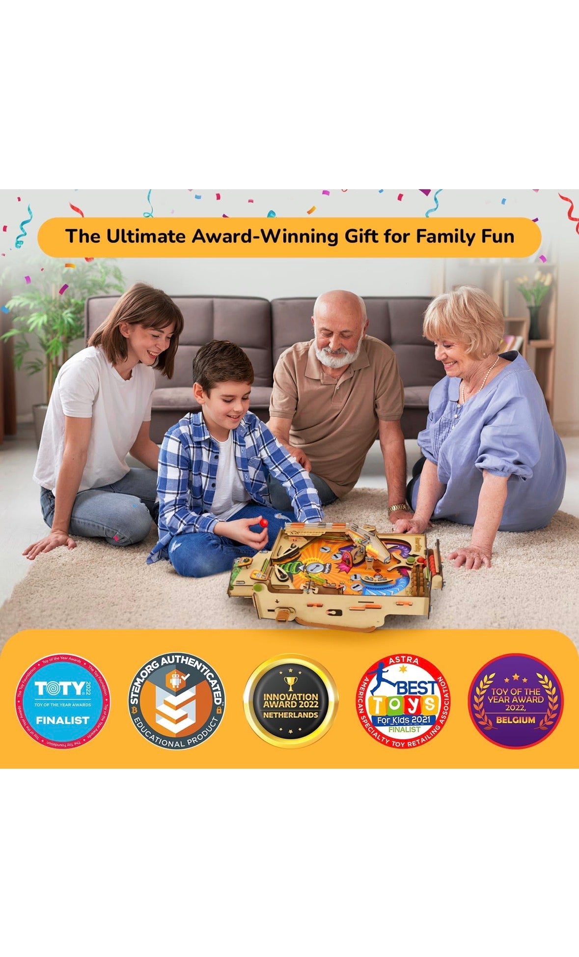 Smartivity DIY Pinball Machine - Award-Winning STEM Learning Toy for Kids Ages 8+ | Build Your Own Wooden Arcade Game