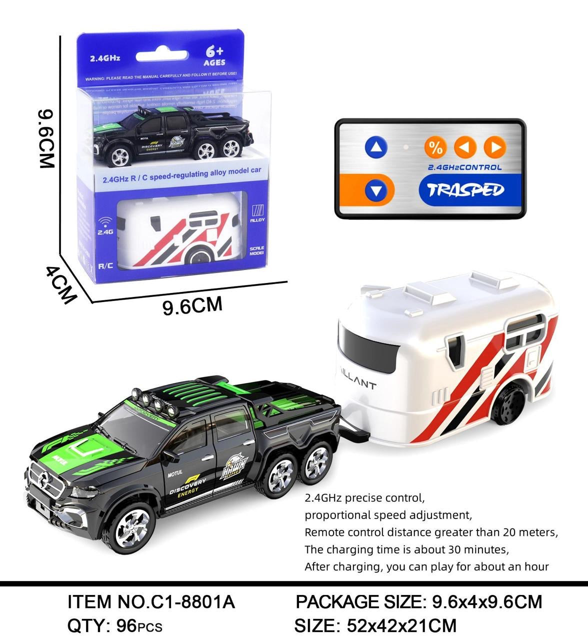 High-Speed 4WD RC Drift Car - 1:24 Scale AE86 Style (SC24A01-1) - Ready-to-Drift Kit