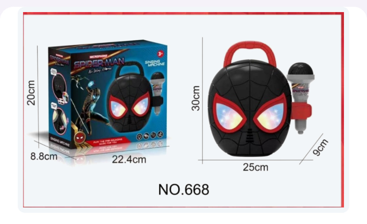 Spider-Man Kids Singing Machine with Microphone | Music & Light Toy Set