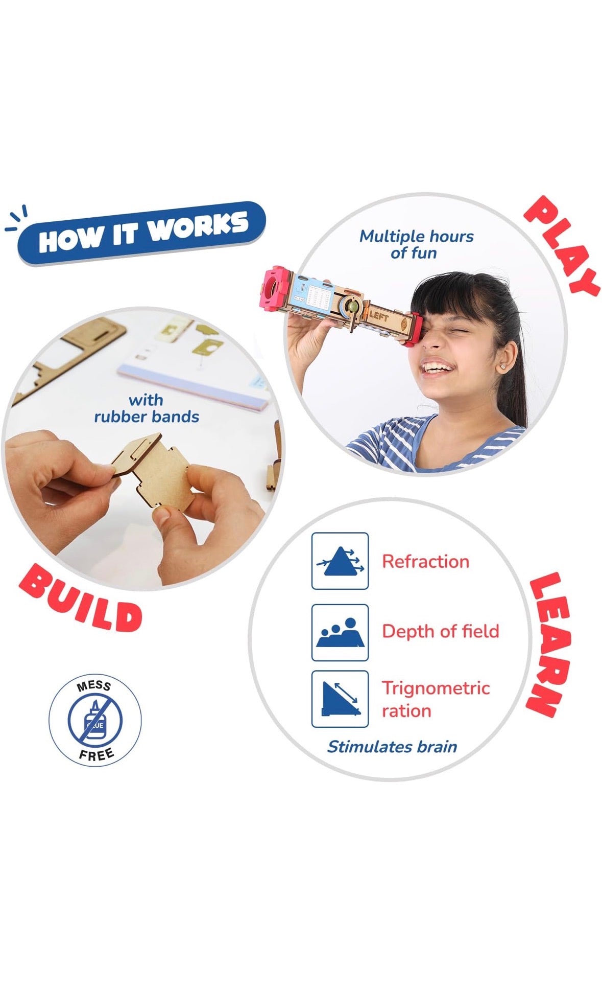 Smartivity Telescope | DIY STEAM Building Kit for Kids 8-14 | Build Your Own 8x Zoom Telescope | Learn Astronomy & Optics | Eco-Friendly STEM Toy