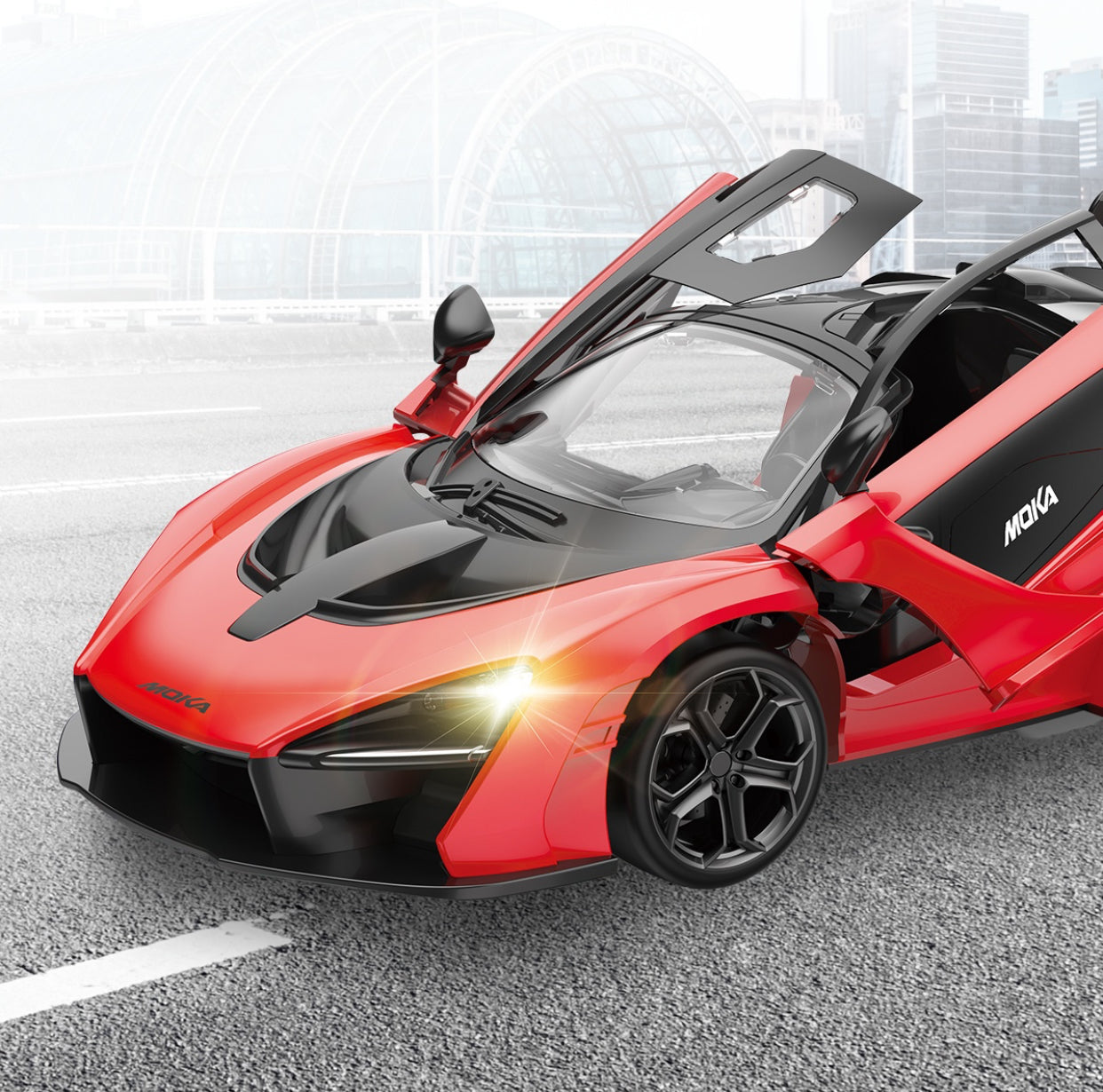 🚗 1:12 Scale MOKA Supercar Remote Control Car – Rechargeable, Opening Doors, LED Lights