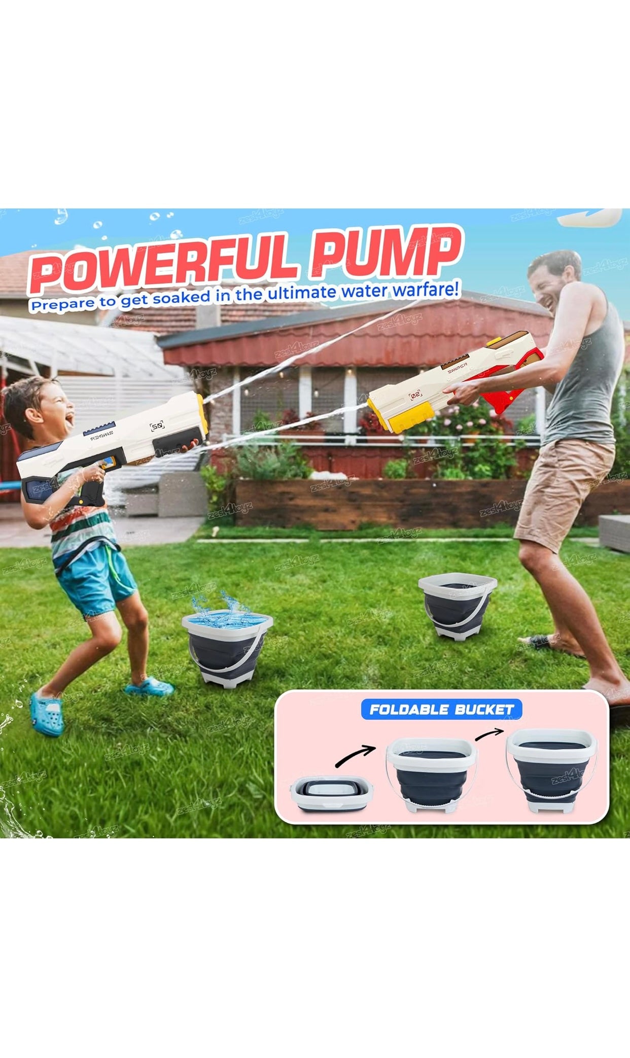 💦 Sniper Electric Water Gun – Rechargeable Automatic Water Blaster with LCD Display