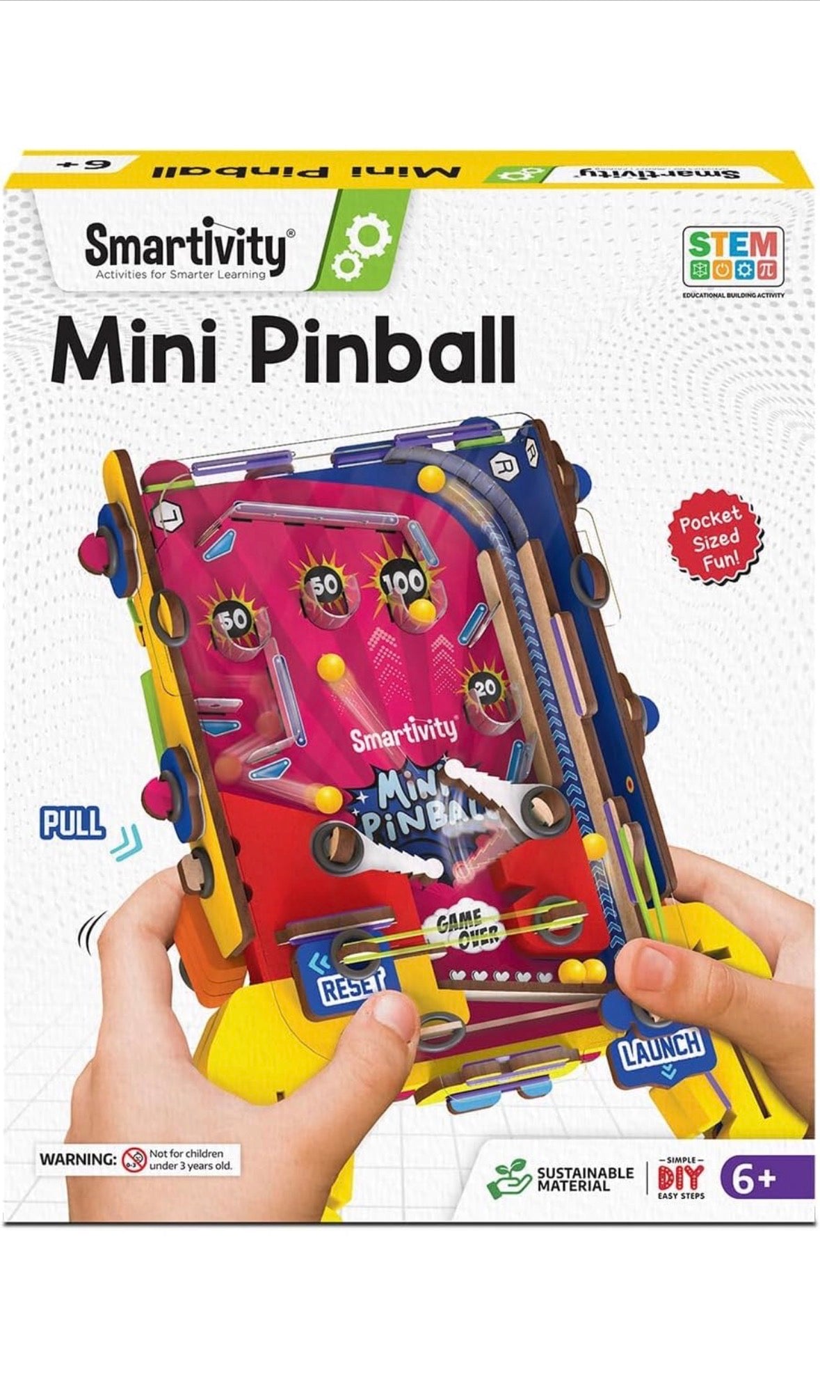 Smartivity Mini Pinball | DIY STEAM Building Kit for Kids 6-12 | Pocket-Sized Fun | Learn Physics & Engineering | Eco-Friendly STEM Toy