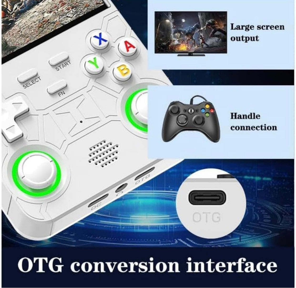 Portable Handheld Gaming Console with LED Joystick | HD Screen Retro Game Player with Accessories