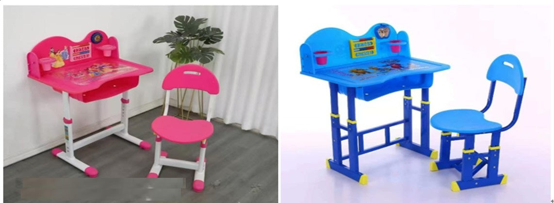 Adjustable Kids Study Desk and Chair Set – Ergonomic Design (Pink / Blue)