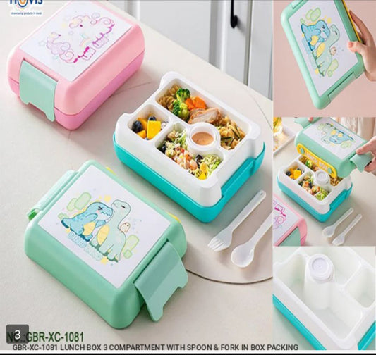 ino Duo Lunch Box - 1100ml Capacity - Cute and Durable Food Storage Container for School or Travel -1100 ml (Pink)