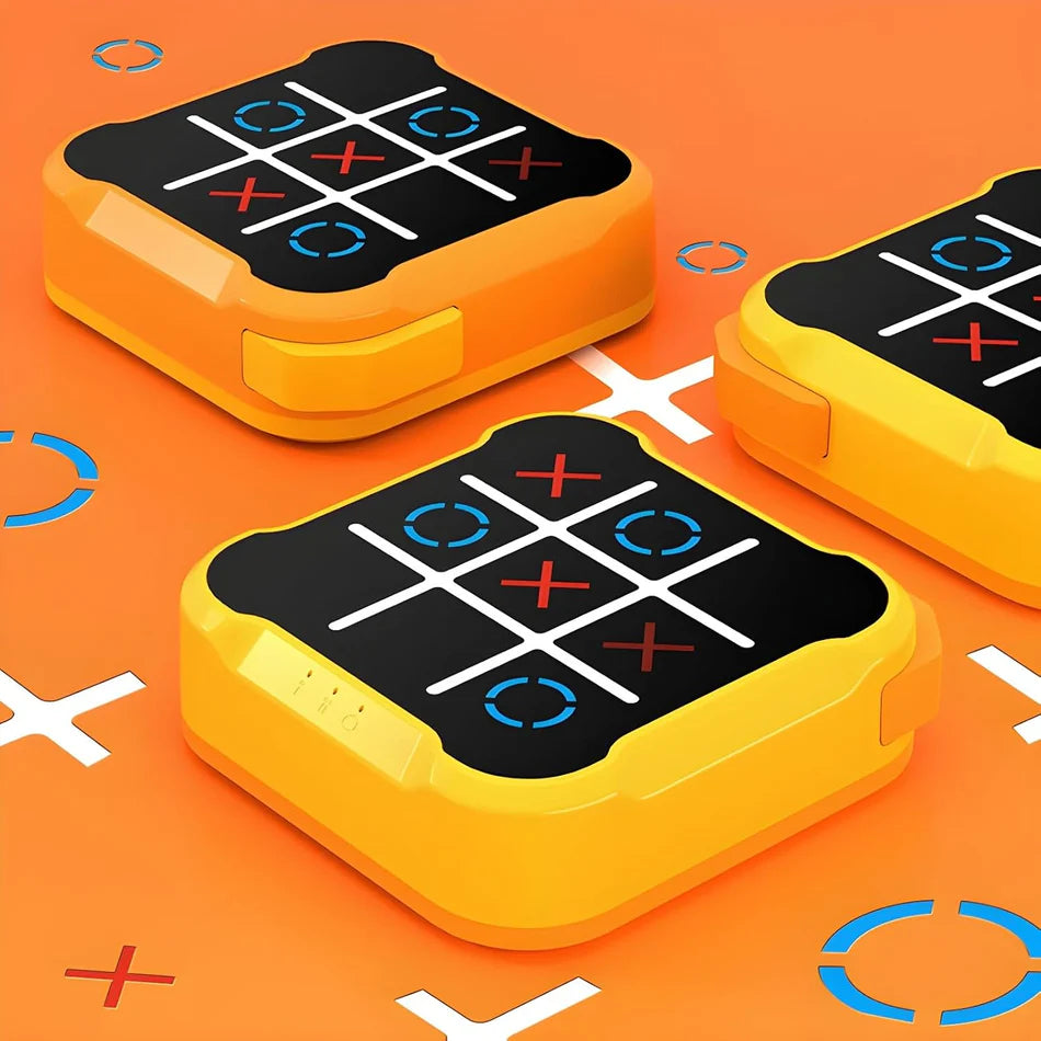 4-in-1 Electronic Tic Tac Toe & Memory Game – Portable Handheld Puzzle Console (Random Colour)