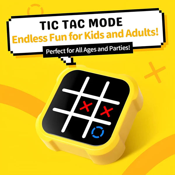 4-in-1 Electronic Tic Tac Toe & Memory Game – Portable Handheld Puzzle Console (Random Colour)