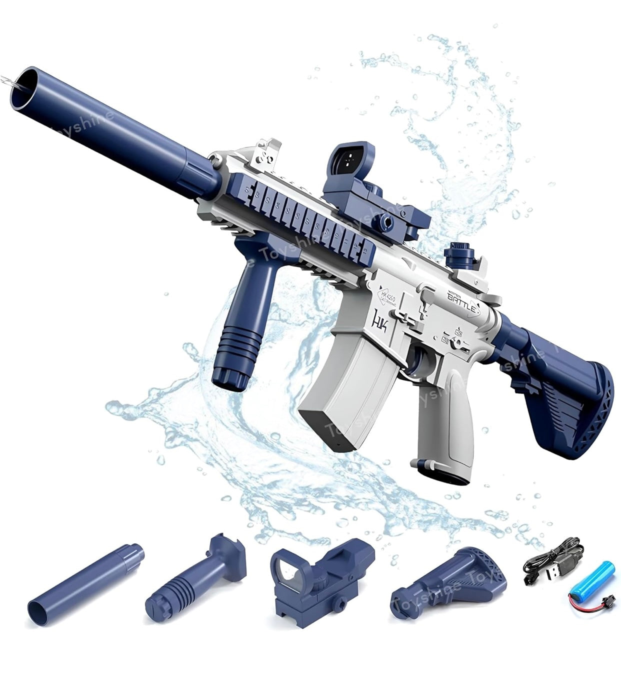 Electric Tactical Water Gun Rifle with Rechargeable Battery | Automatic High-Pressure Water Blaster