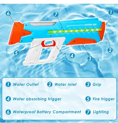 LED Light Water Gun for Kids | High-Pressure Summer Water Blaster Toy
