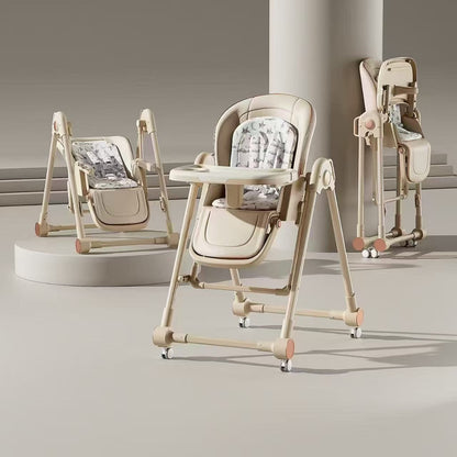 Foldable Baby High Chair with Feeding Tray | Adjustable Infant Feeding Chair
