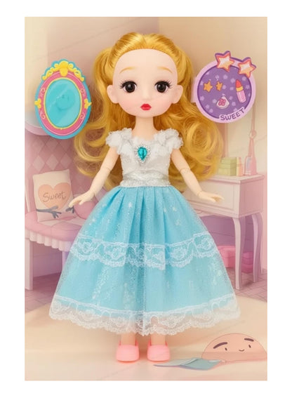 Sweet Princess Doll in Blue Sparkle Dress – Collectible Fashion Doll