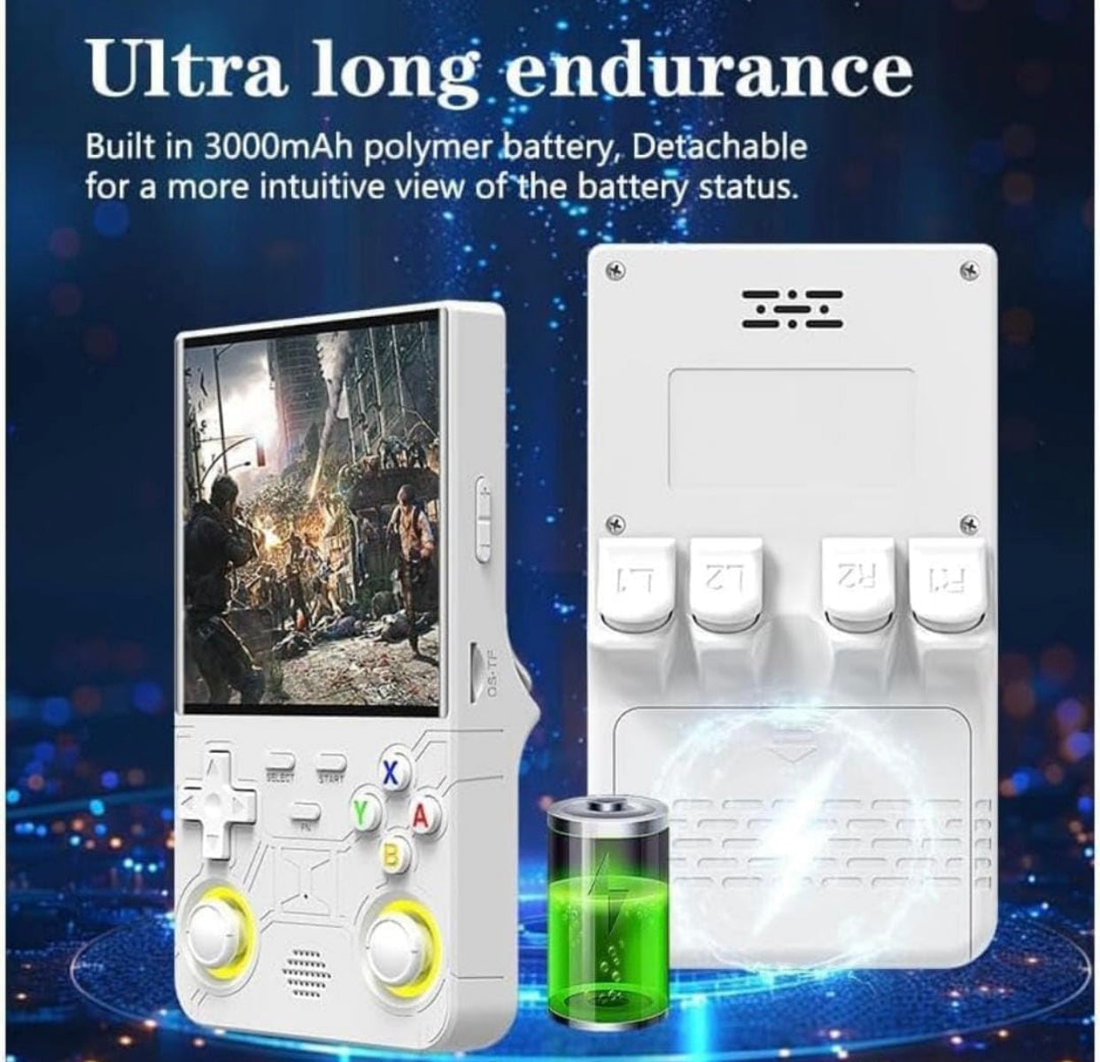 Portable Handheld Gaming Console with LED Joystick | HD Screen Retro Game Player with Accessories