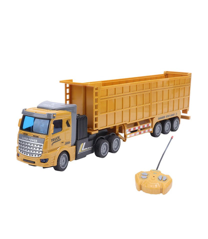 RC Super Power Long Trailer Truck – Remote Control Transport Truck Toy (Yellow)