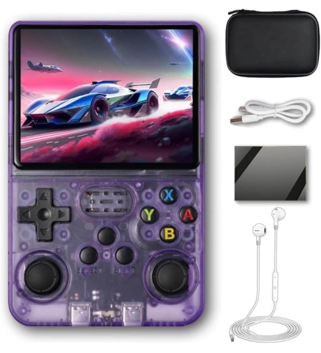 Retro Handheld Gaming Console with Large Display | Portable Game Player with Controller, Earphones & Storage Case
