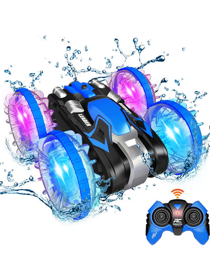 All-Terrain RC Stunt Car – Water & Land 4WD Double-Sided Rotating Racer (Rechargeable) – Ages 6+