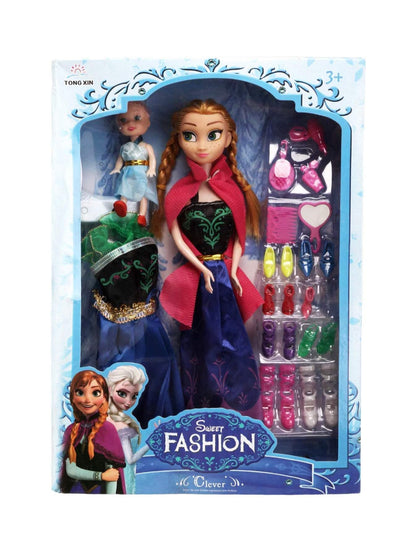 Sweet Fashion Princess Doll Gift Set – With Mini Doll, Shoes & Accessories (3+)