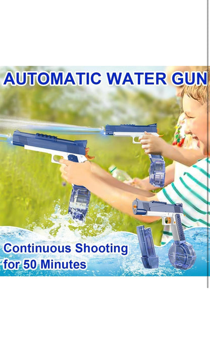 💦 Water Battle Electric Water Gun with Drum Magazine – Rechargeable Automatic Water Blaster Toy