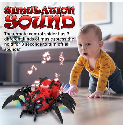 RC Robot Spider Toy with Light, Sound & Spray Effect | Remote Control Crawling Spider for Kids