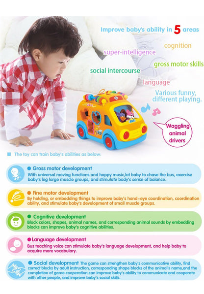 Shape-Sorting Musical Activity Bus – Early Learning Educational Toy