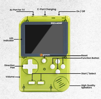 🎮 DREAMBOY Retro Handheld Game Console – 500 Classic Games | 3” LCD | Type-C Charging