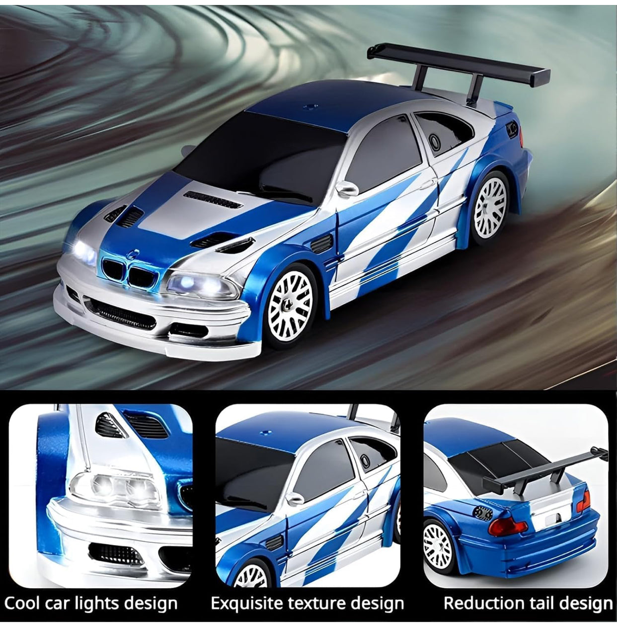 1:43 Scale 4WD RC Drift Car – High-Speed Gyro Drift Racer (15+ km/h)
