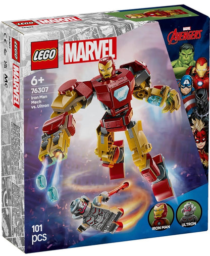 LEGO Marvel Iron Man Mech vs. Ultron (76307) – Buildable Superhero Action Figure Set