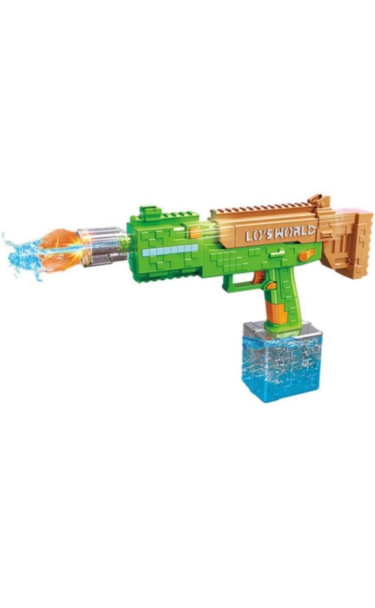 💦 Pixel Blast Electric Water Gun – Rechargeable Automatic Water Blaster with Cube Tank
