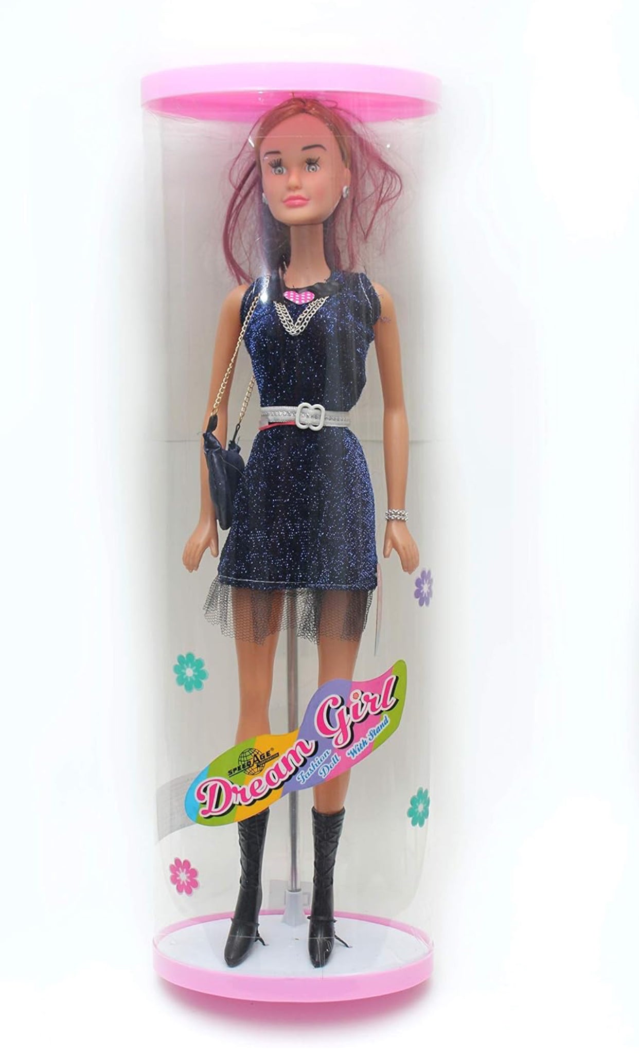 Glam Night Fashion Doll – Sparkly Navy Party Dress & Accessories