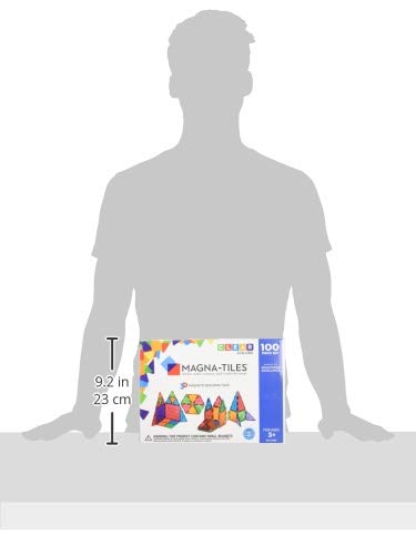 Magna-Tiles Magnetic Building Toys,Clear Colors Set,Multi Color (100 Pieces)