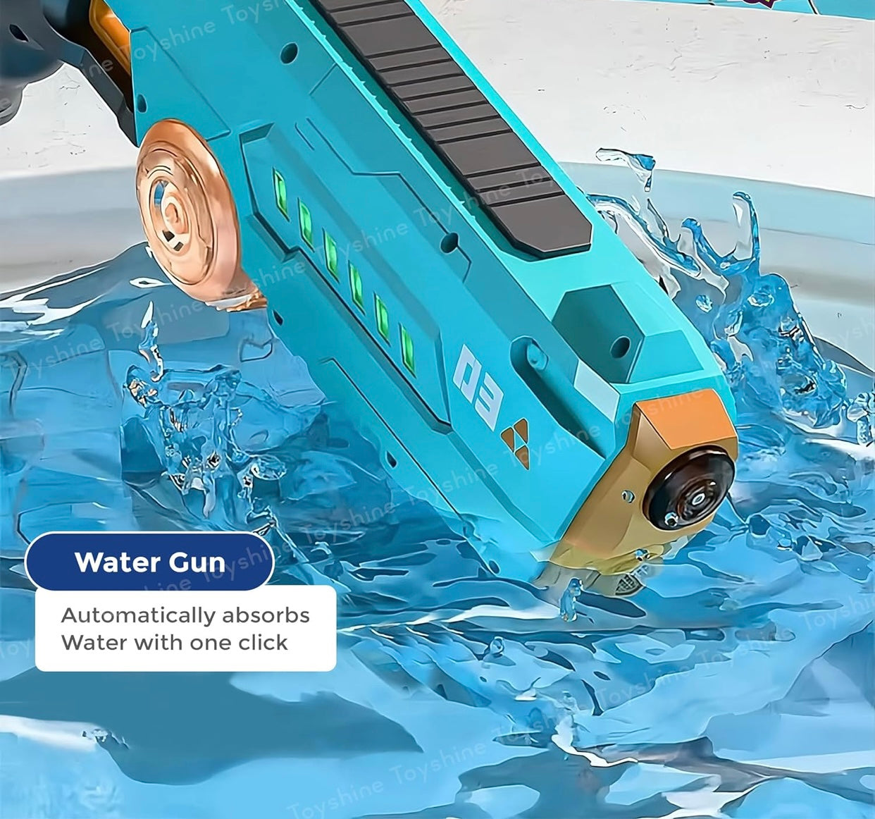 Electric Water Gun for Kids – High Power Automatic Water Blaster with LED Lights | Rechargeable Summer Pool Toy