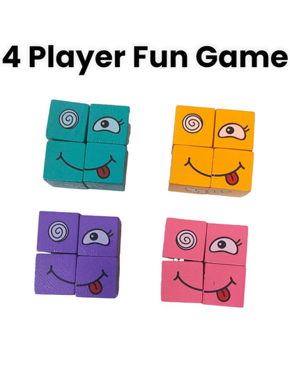 Emoji Face Matching Game – 70+ Challenge Cards, 4 Emoji Face Cubes & Winner Bell (Family & Kids Fun Game)