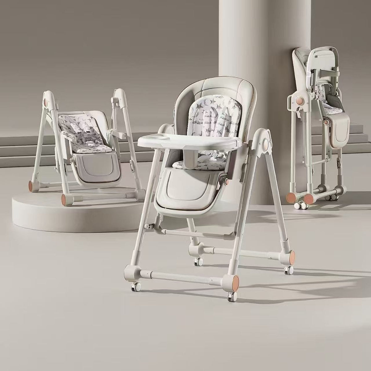 Foldable Baby High Chair with Feeding Tray | Adjustable Infant Feeding Chair