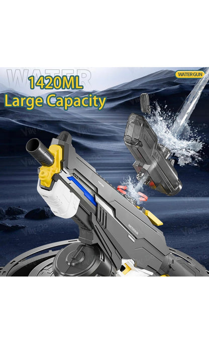 💦 Tactical LED Electric Water Gun – Rechargeable Automatic Water Blaster with Drum Tank