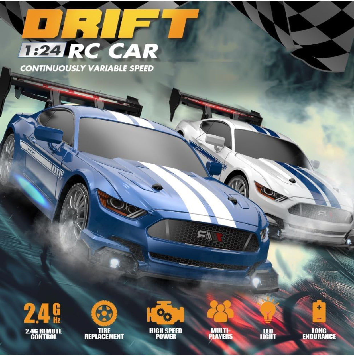 🚗 RC Drift Racing Car 1:24 Scale – High-Speed Remote Control Sports Car