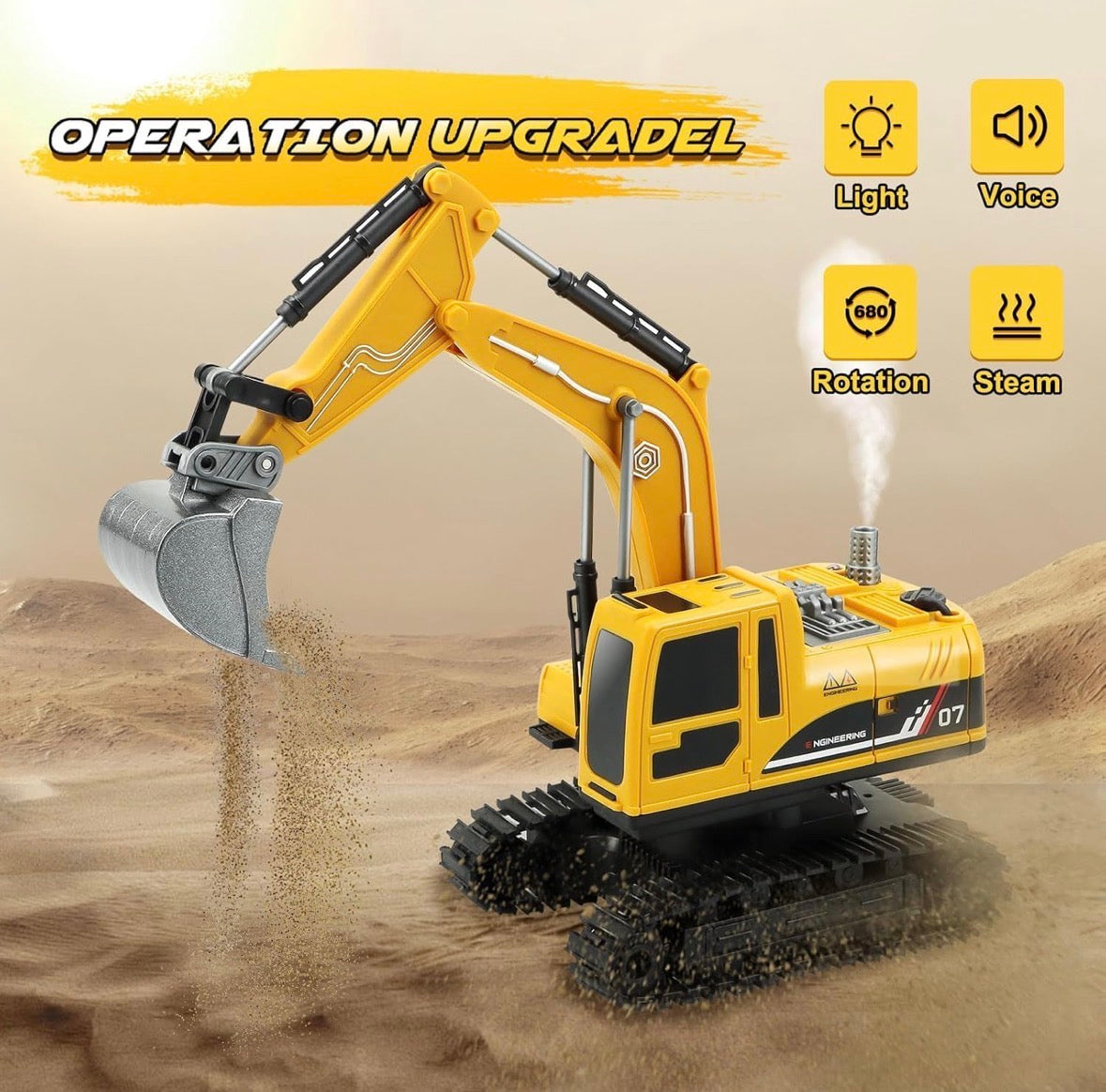 🚜 Remote Control Excavator Toy with Dump Truck – Realistic Construction Vehicle Set