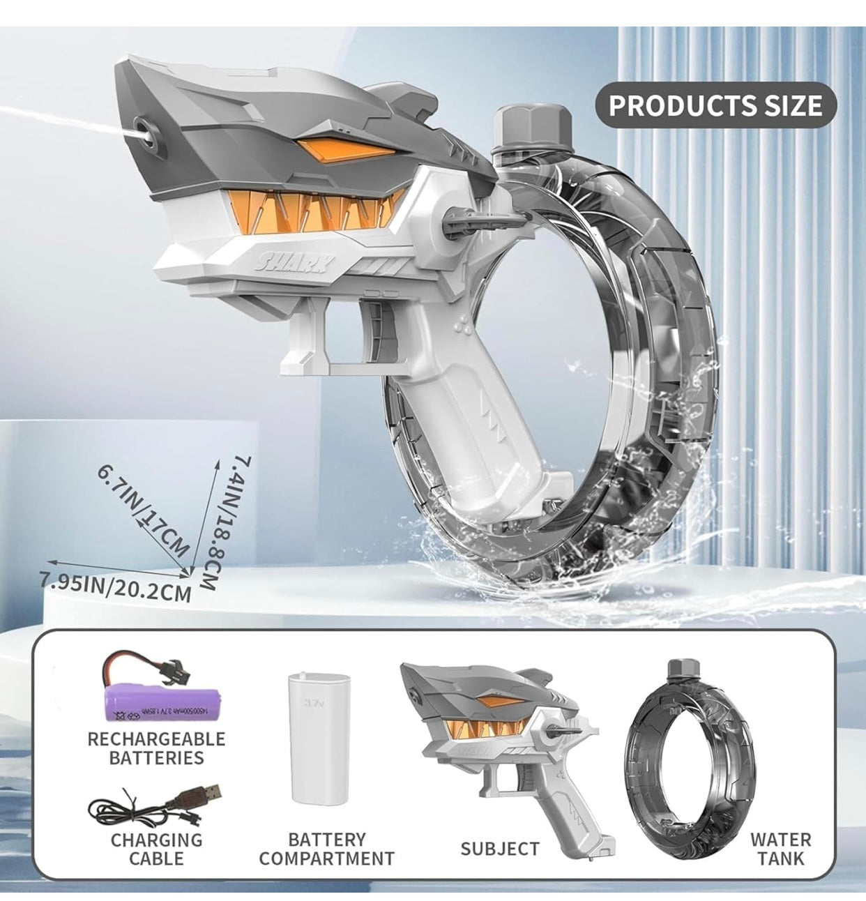 Shark Design Water Gun for Kids | High-Pressure Manual Water Blaster Toy