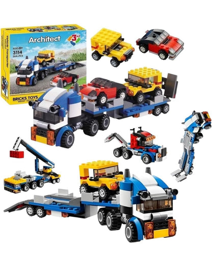 Architect 3-in-1 Vehicle Transporter Building Block Set - 264 Pieces