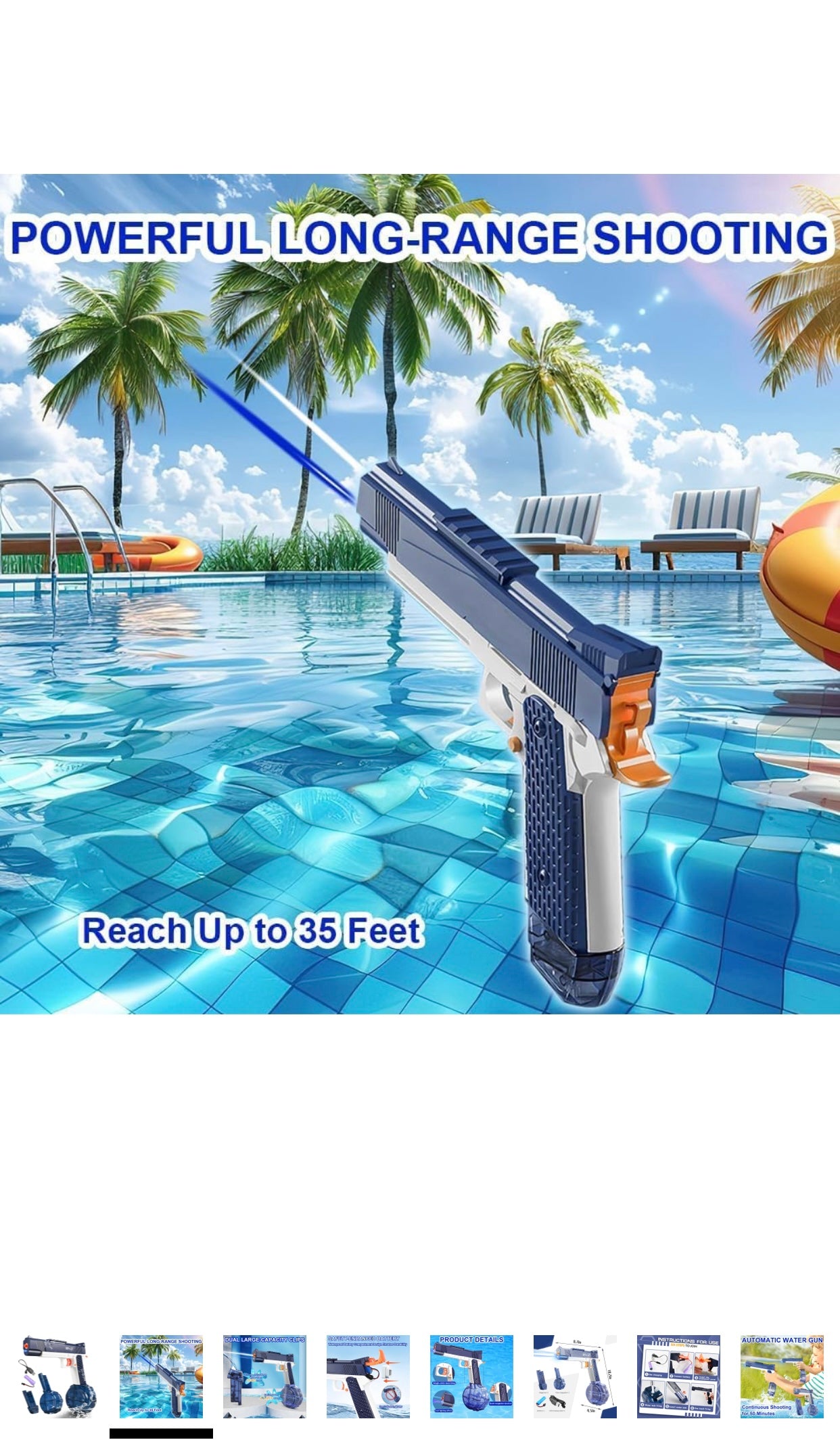 💦 Water Battle Electric Water Gun with Drum Magazine – Rechargeable Automatic Water Blaster Toy