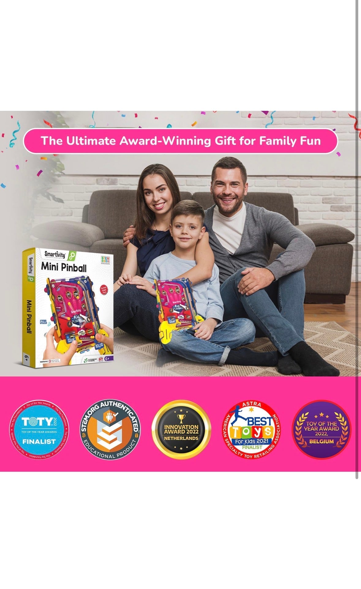 Smartivity Mini Pinball | DIY STEAM Building Kit for Kids 6-12 | Pocket-Sized Fun | Learn Physics & Engineering | Eco-Friendly STEM Toy