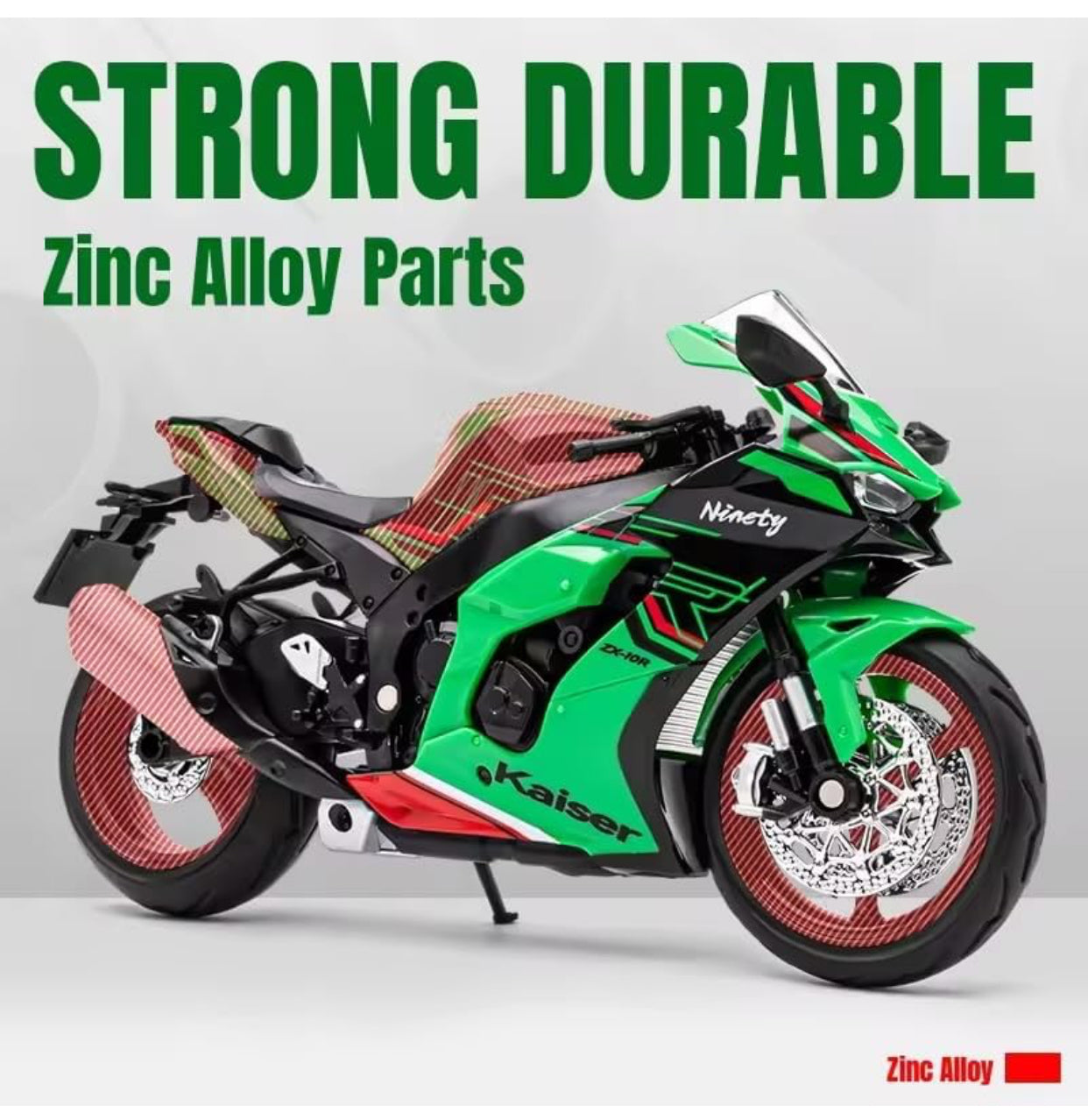 1:12 Kaiser Ninja Style Die-Cast Motorcycle Model – Green Edition
