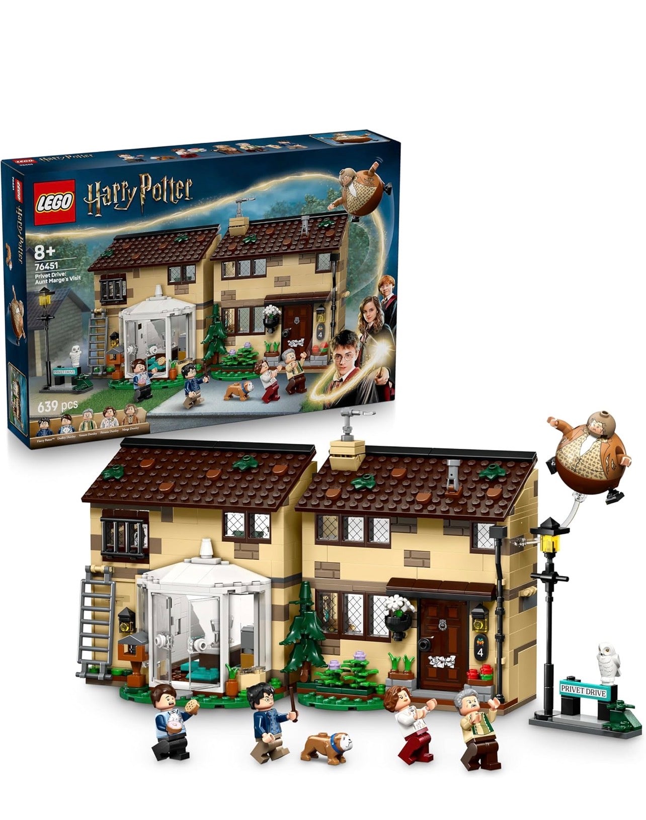 LEGO Harry Potter 76451 Privet Drive: Aunt Marge’s Visit Building Set (639 Pieces, Age 8+)